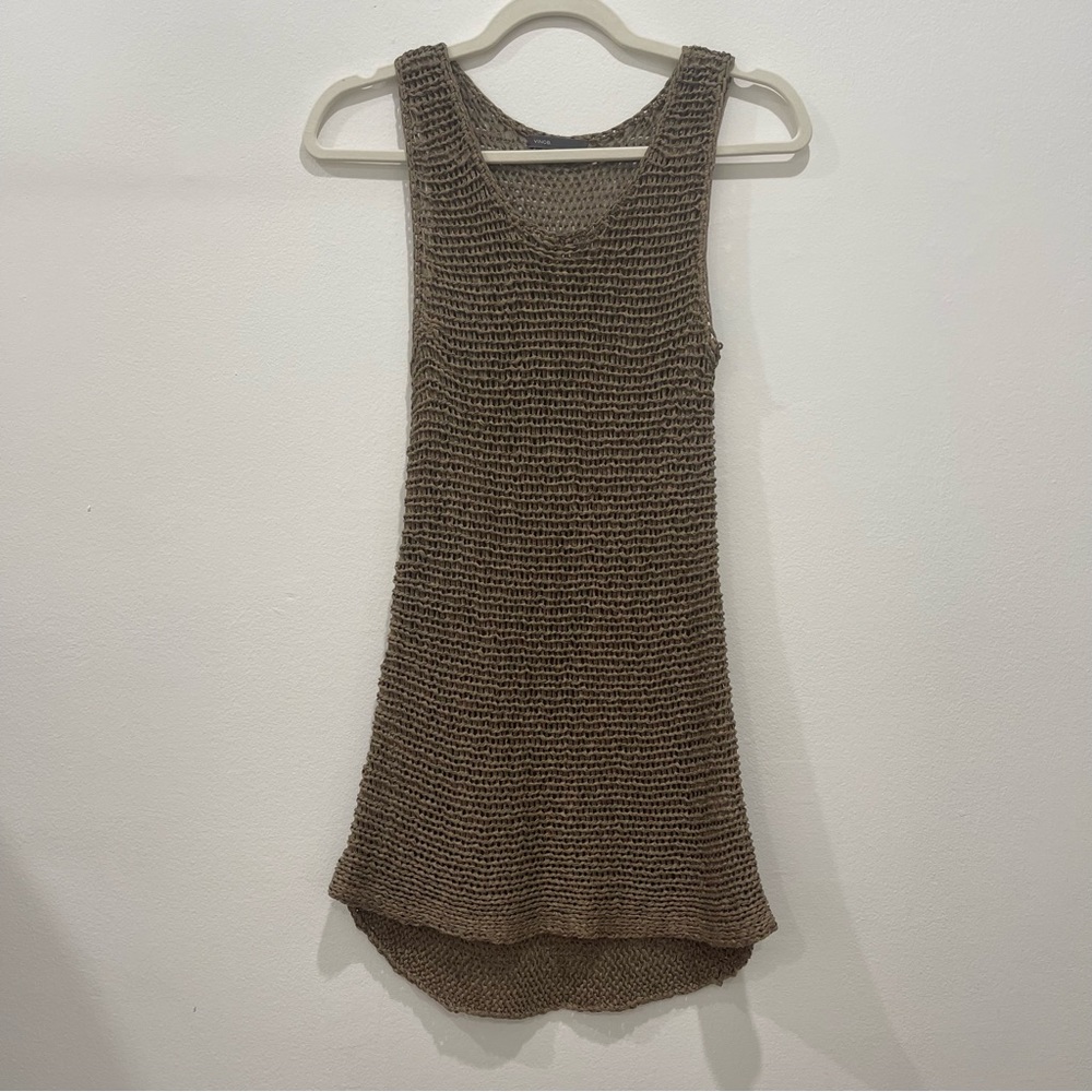 Vince Open Knit Woven Tunic Tank